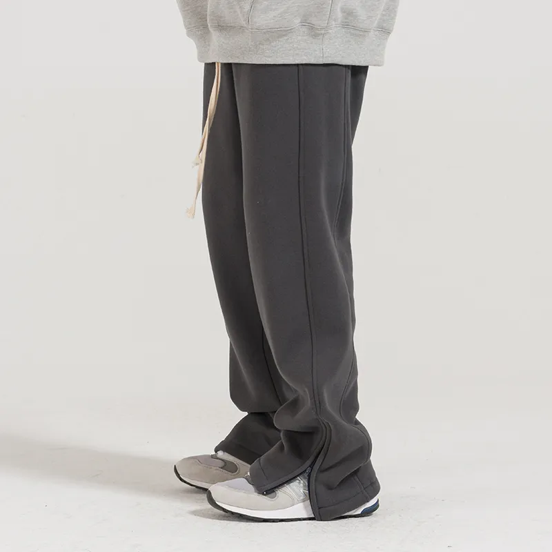 UFZ Thickened And Fleece-Lined Casual Pants Winter Unisex Dark Gray-6