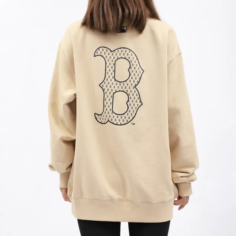 MLB Old Flower Sweatshirts Unisex Beige-6