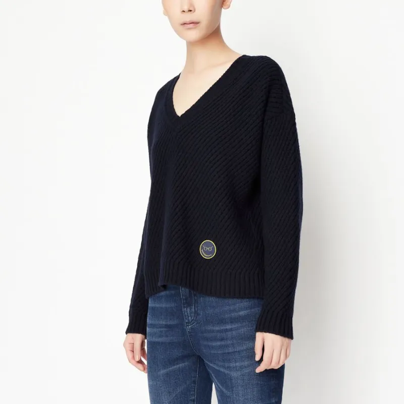 Smileyworld X ARMANI EXCHANGE ARMANI EXCHANGE X SmileyWorld Knitwear Women's Dark Blue-3