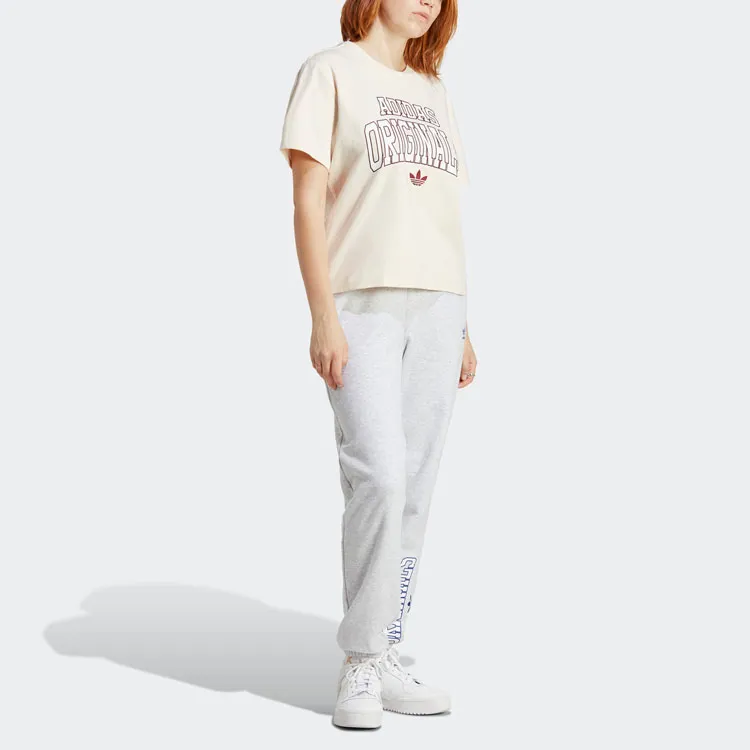 Adidas Originals Drop Shoulder Sleeve T Shirt Women's Ecru-3