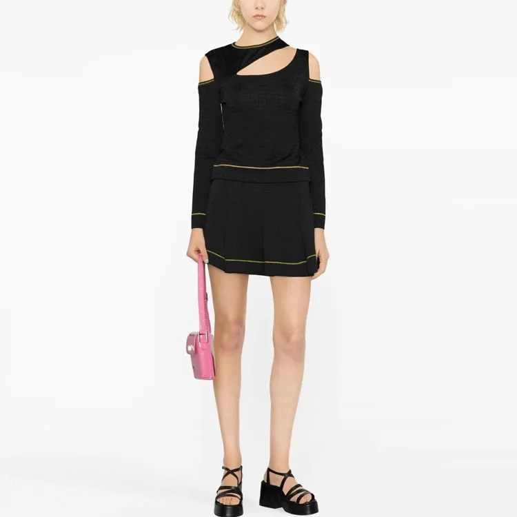 GANNI Jacquard Cut Out Top-1