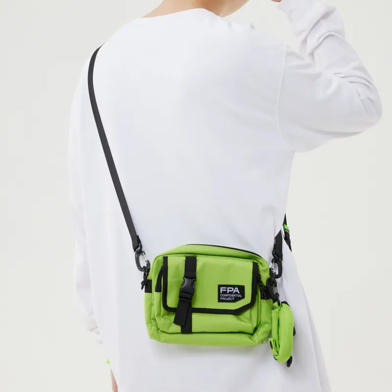 FPA Polyester Crossbody Bag Regular Unisex Black/Gray/Mint Green-12