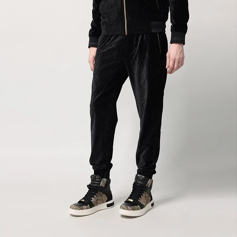 RARE Knitted Sweatpants Men Black-4