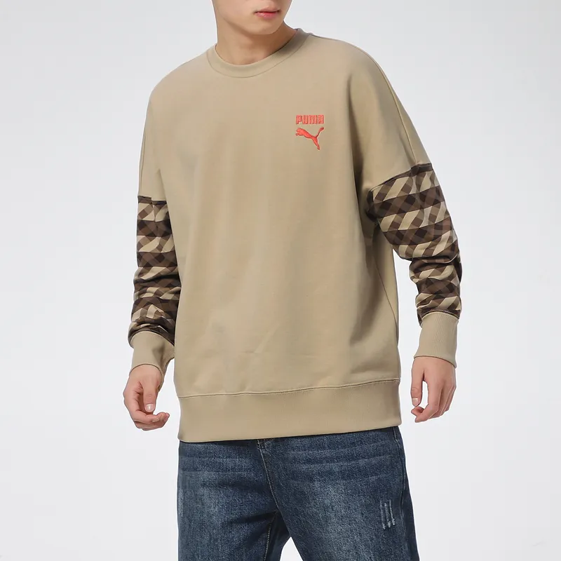 PUMA Kontrast Sweatshirt Men's Brown-3