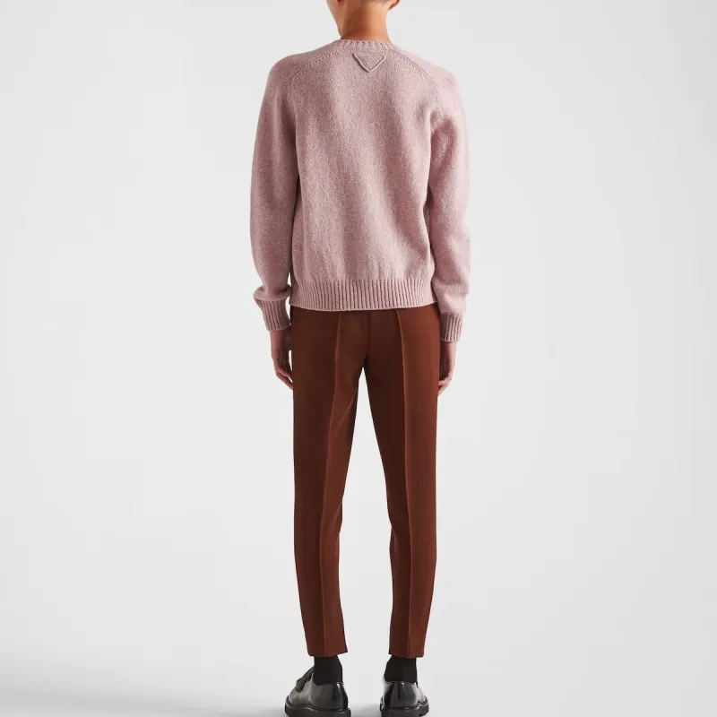 PRADA High Waist Tapered Leg Trousers-4