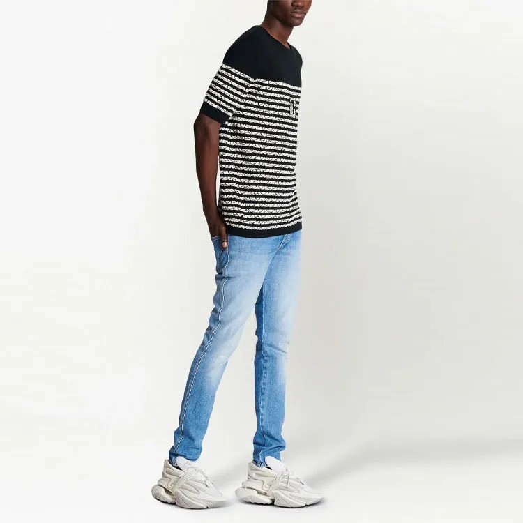 BALMAIN Sweaters Men Black White-3