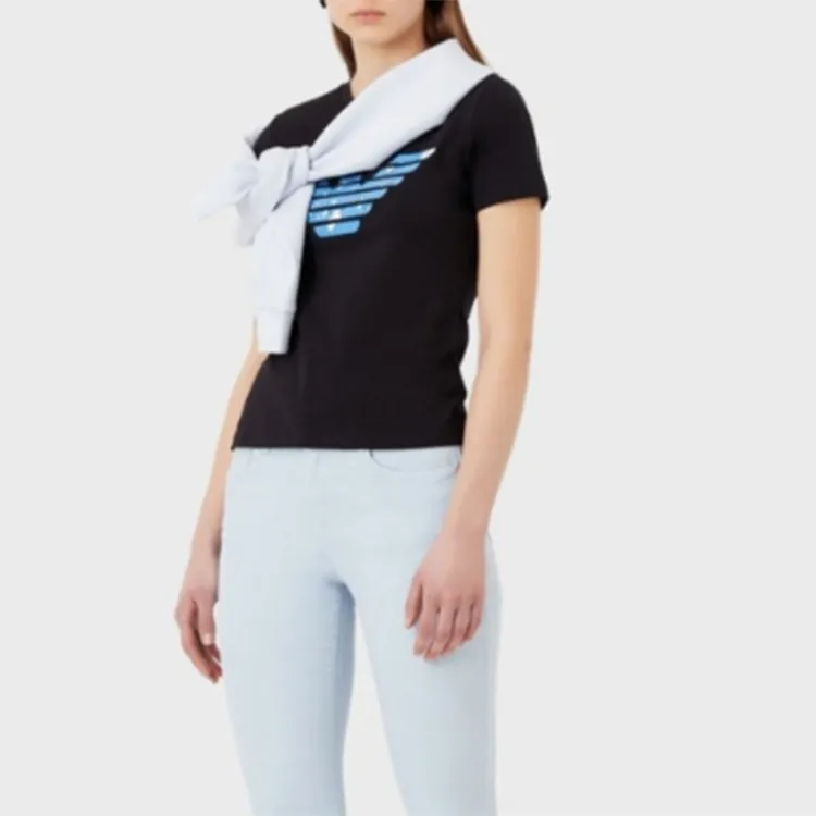 EMPORIO ARMANI T Shirts Women's Navy Blue-3
