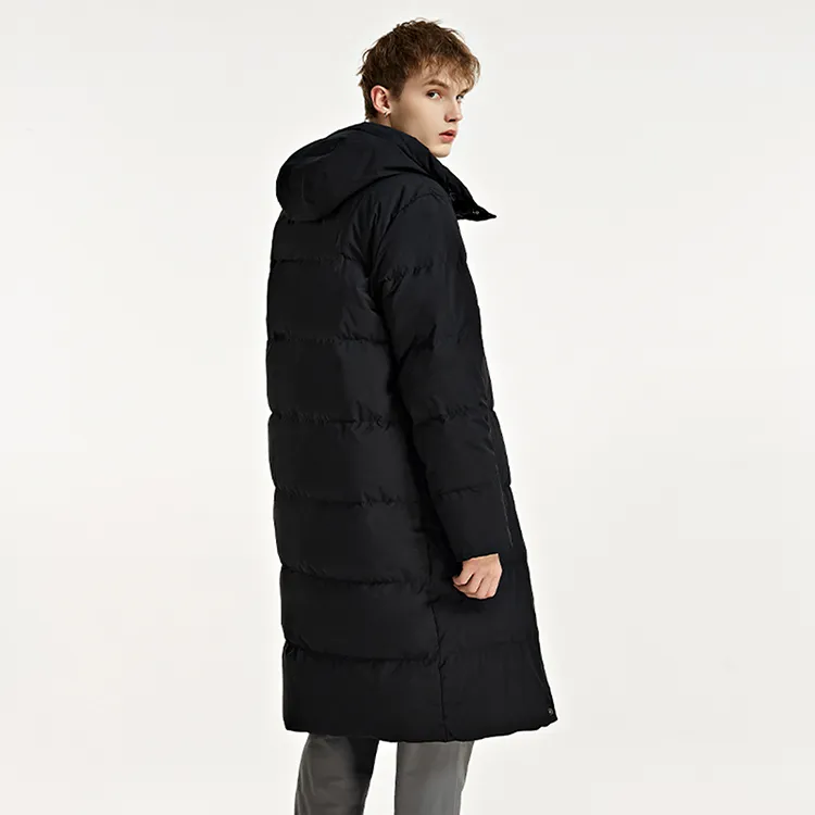 Kappa Solid Color Hooded Long Down Jacket Men's-6
