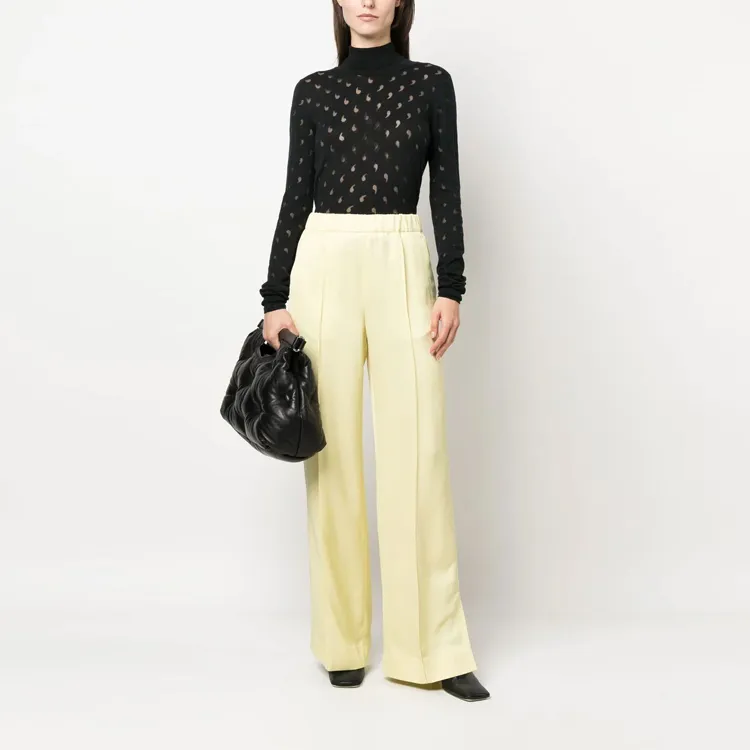JIL SANDER High Waisted Yellow Trousers-1