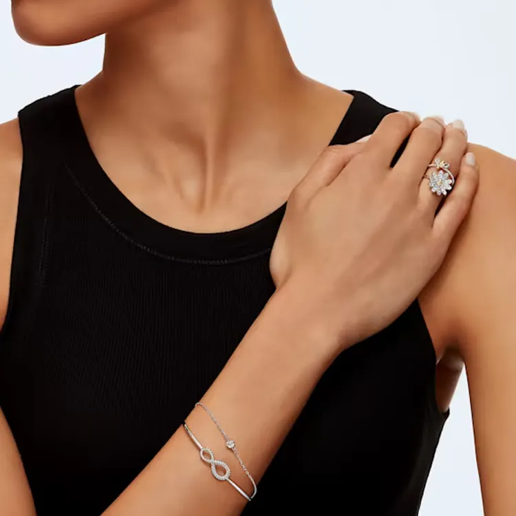 Swarovski Eternal Flower Rings Women's Silver/Yellow-5