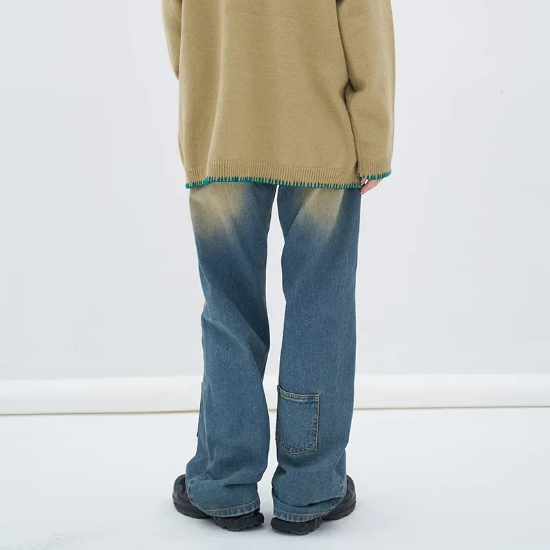 GMETRYART Straight Jeans Unisex Blue-3
