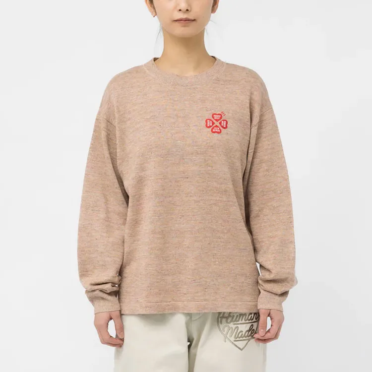 HUMAN MADE Linen Blend Knit Sweater White-5