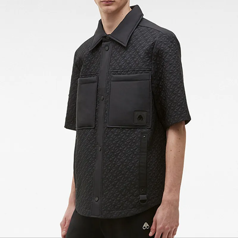 Moose Knuckles No Guilt Quilt Jackets Men Black All Over Print Pattern-2