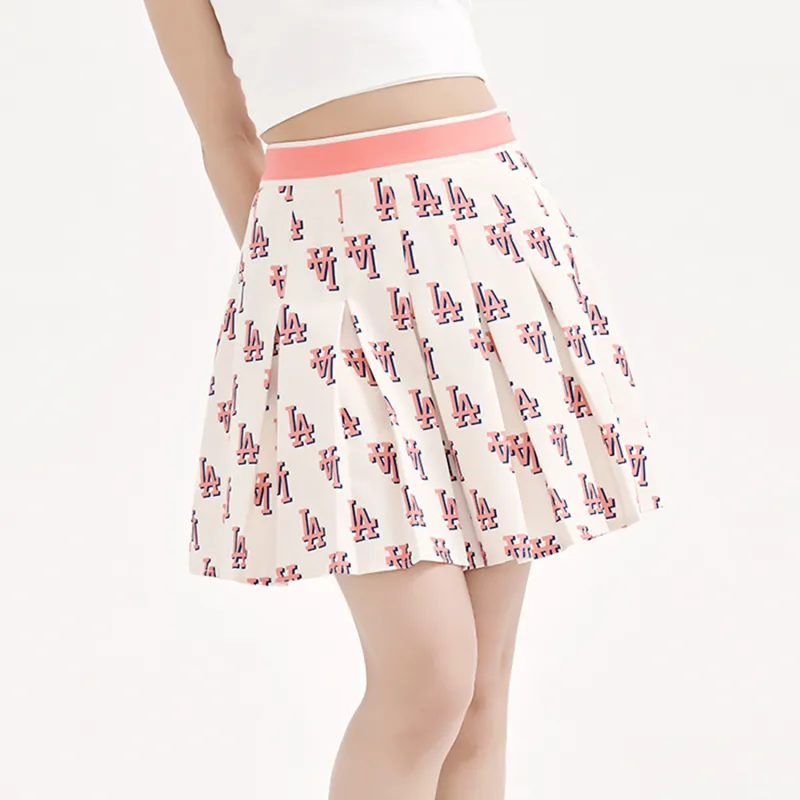 MLB Los Angeles Dodgers Casual Short Skirts Women's Cream-2