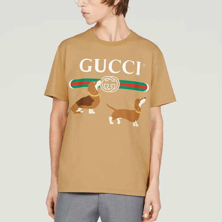 GUCCI T Shirts Men Brown-2