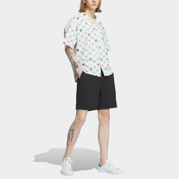 Adidas Originals Monkey Kingdom Shirts Men Pink White - POIZON