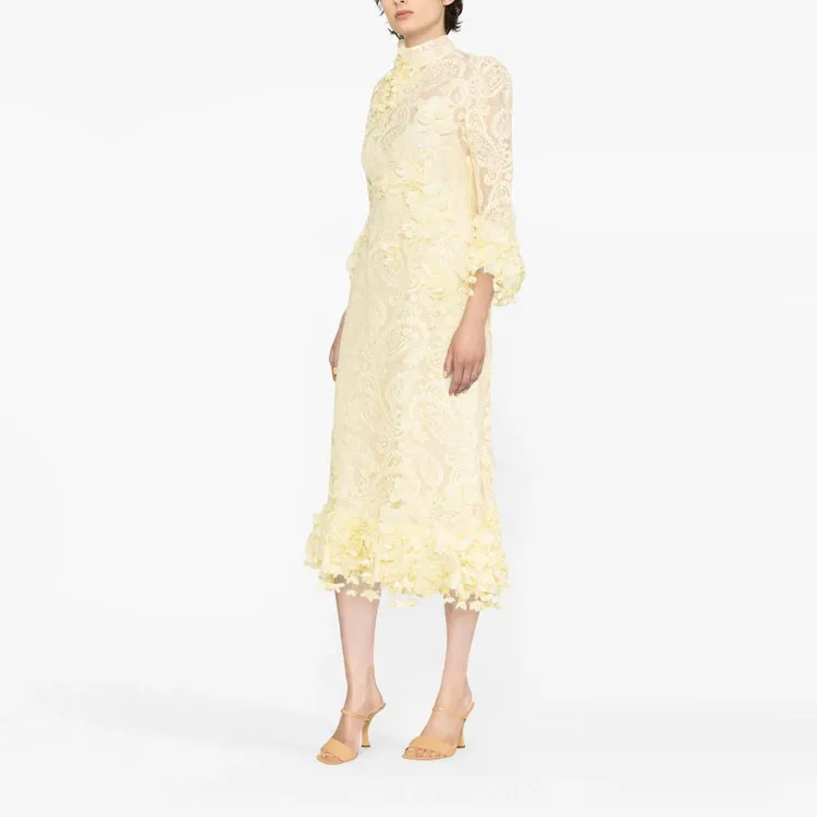 Zimmermann Long Sleeved Dress Women's Yellow-3