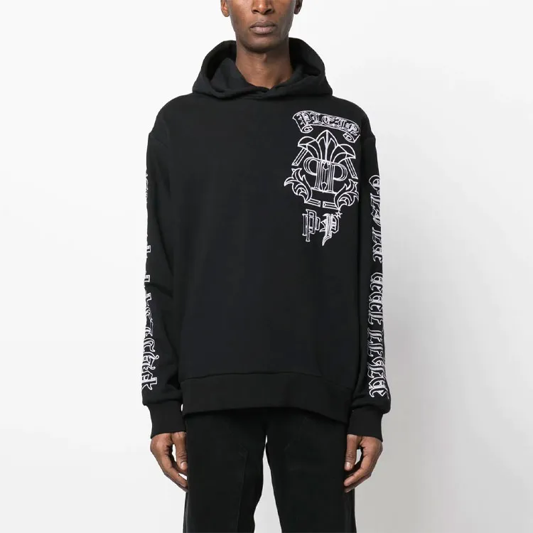 PHILIPP PLEIN Skull print Logo embroidered Hoodie-1