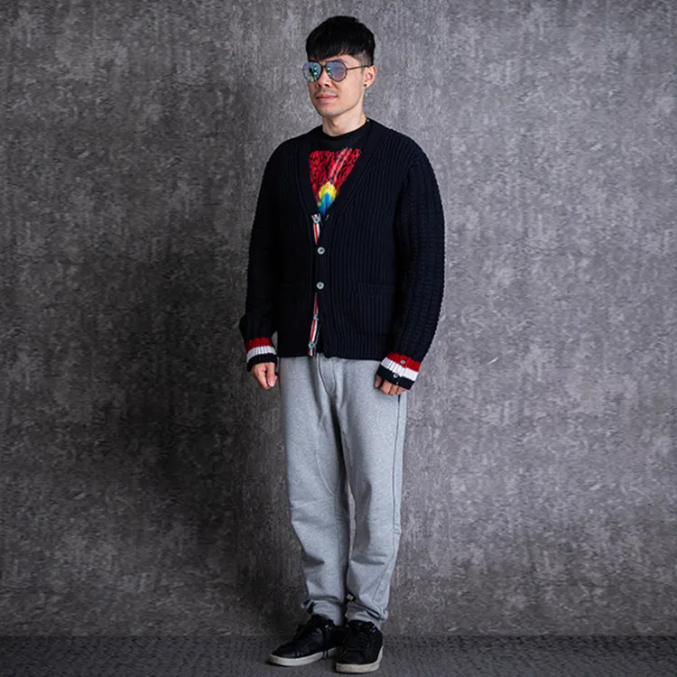 THOM BROWNE Sweaters Men Blue-3