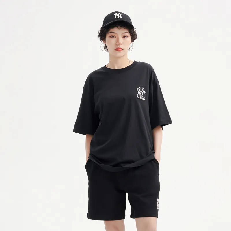MLB New York Yankees Drop Shoulder Sleeve T Shirt Unisex Black-3