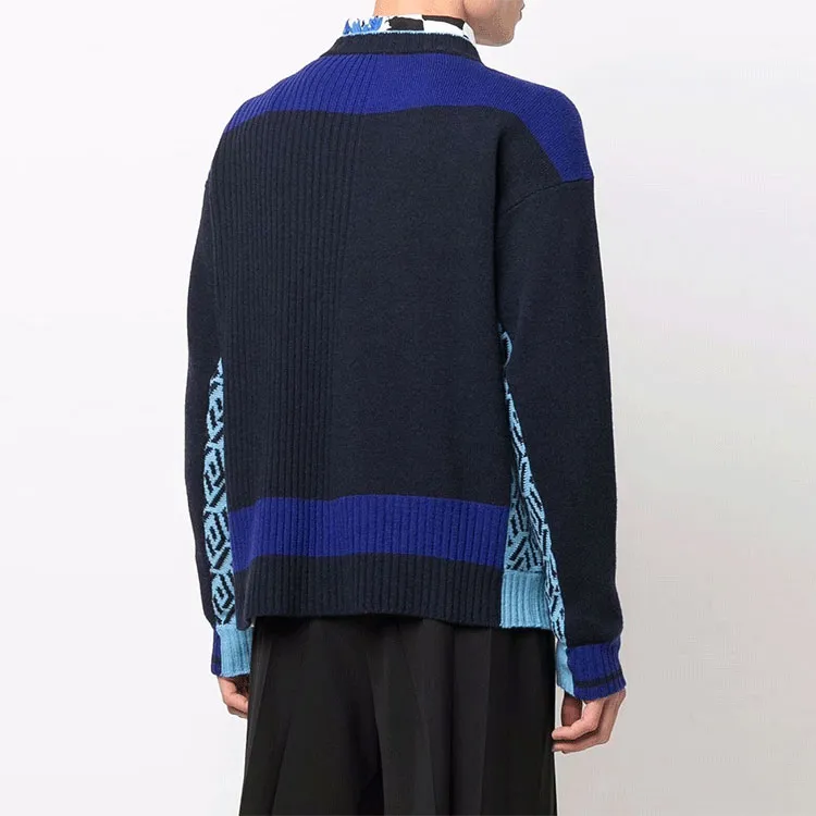 VERSACE Cashmere Sweaters Men Blue-2