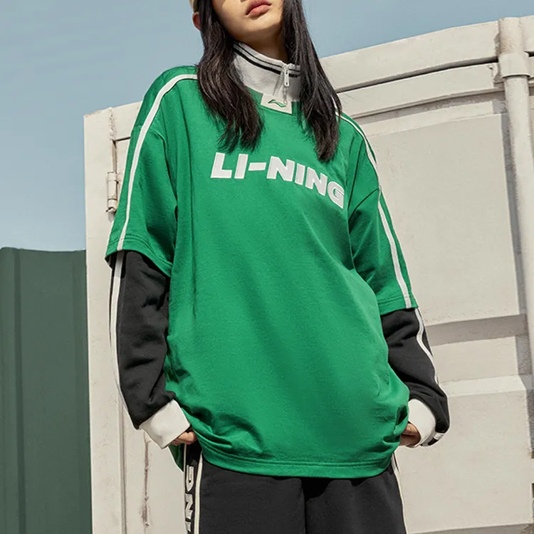 LiNing Sports Life Collection T Shirt Unisex Cool Pine Green-3