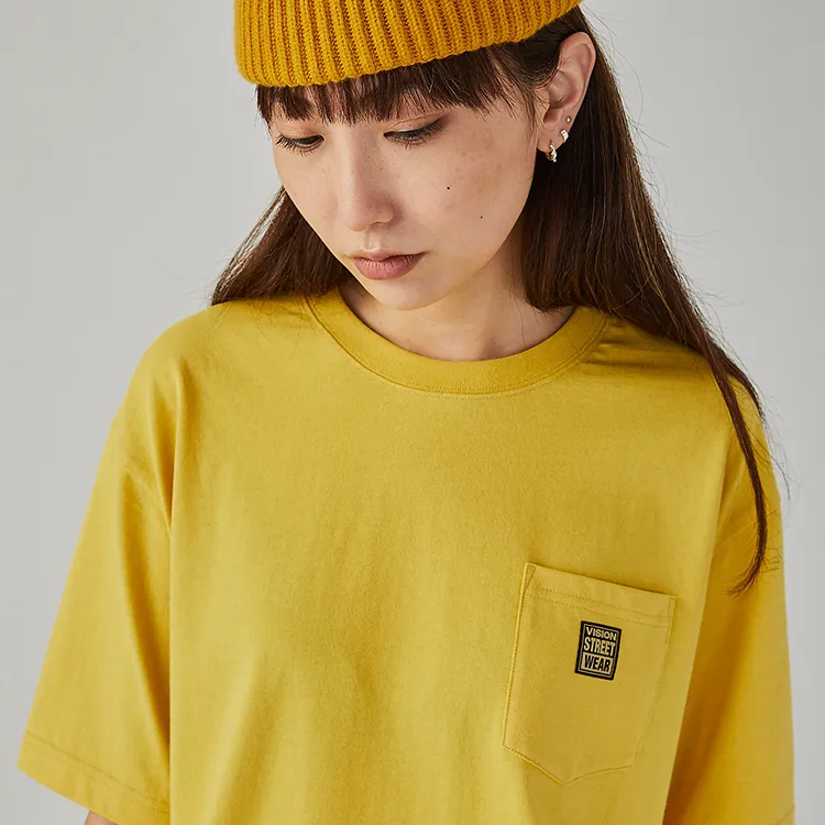 Vision Street Wear Short Sleeved T Shirts Unisex Yellow-3
