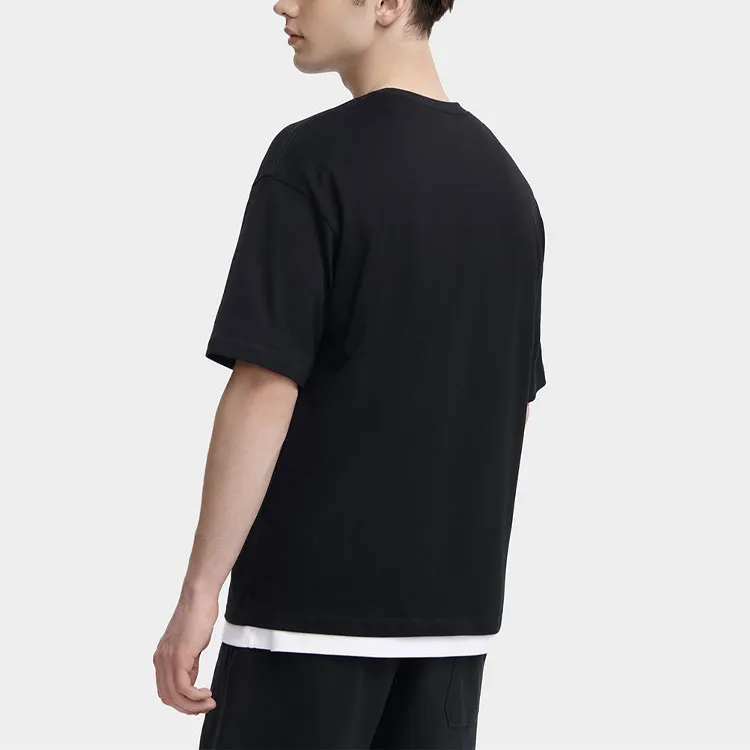 FILA Drop Shoulder Sleeve T-Shirt Unisex Jet Black-2