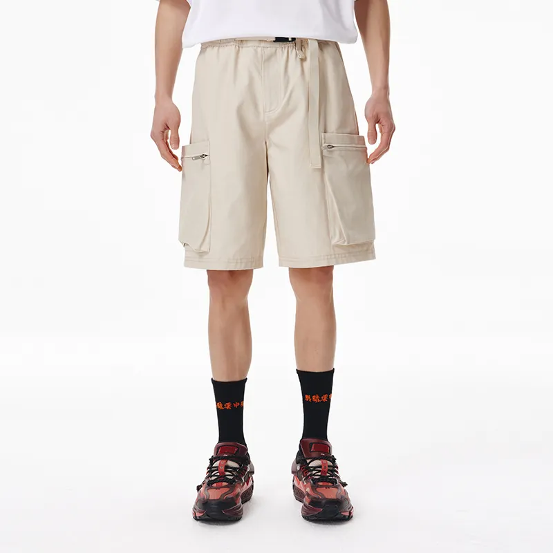 Lining X LNG X Li Ning Casual Shorts Unisex Oat Gray-2