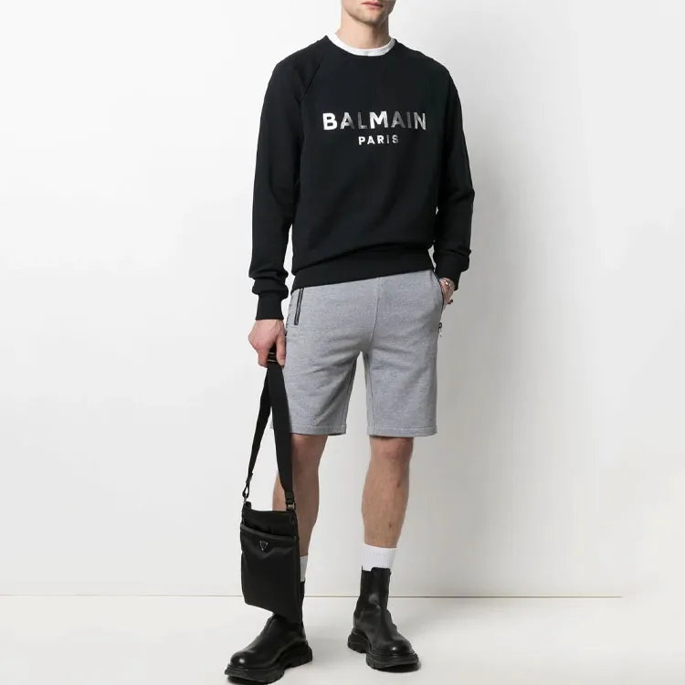 BALMAIN FW22 Sweatshirt Men's Black Silver-1