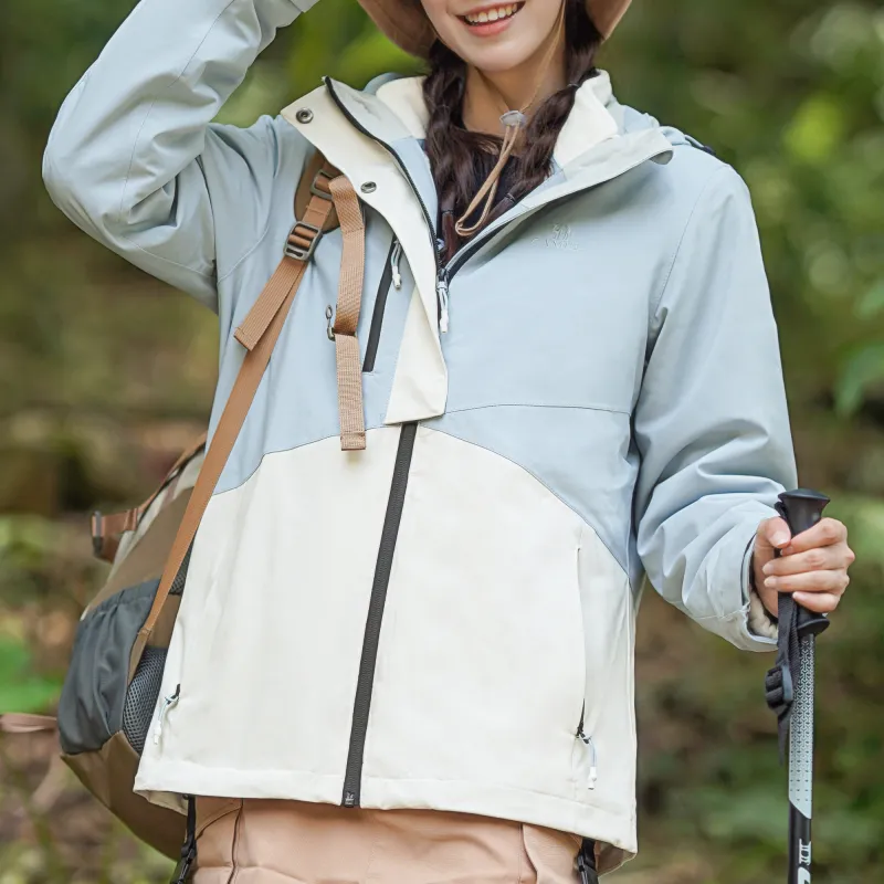 CAMEL All weather Waterproof And Windproof To Keep Warm Windbreaker Jacket Women's-3