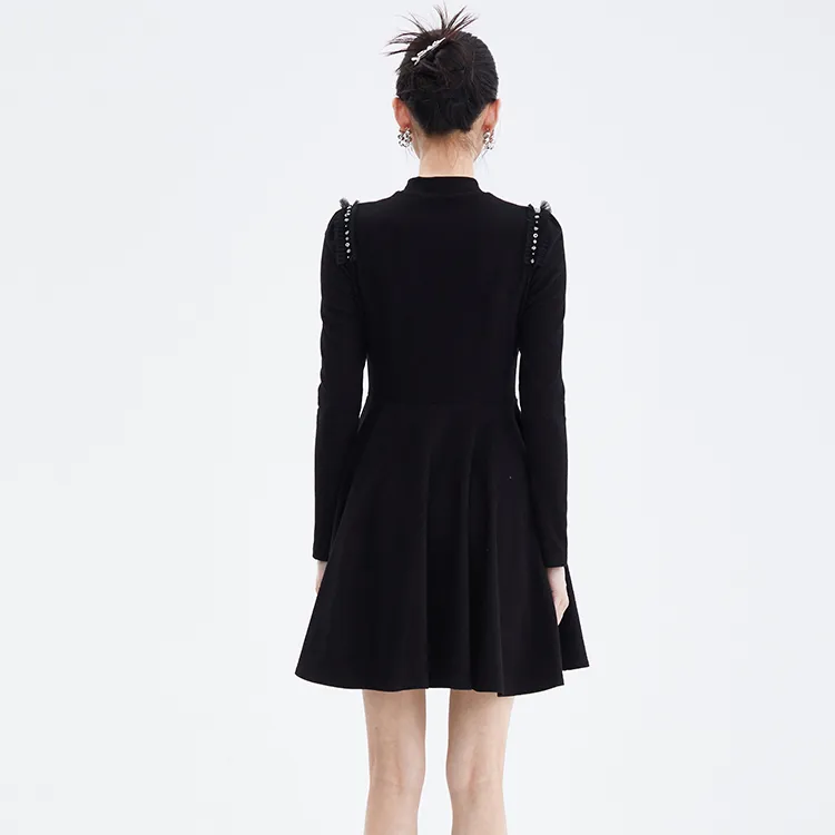 LOFT SHINE Long-Sleeved Dresses Women's Black-2
