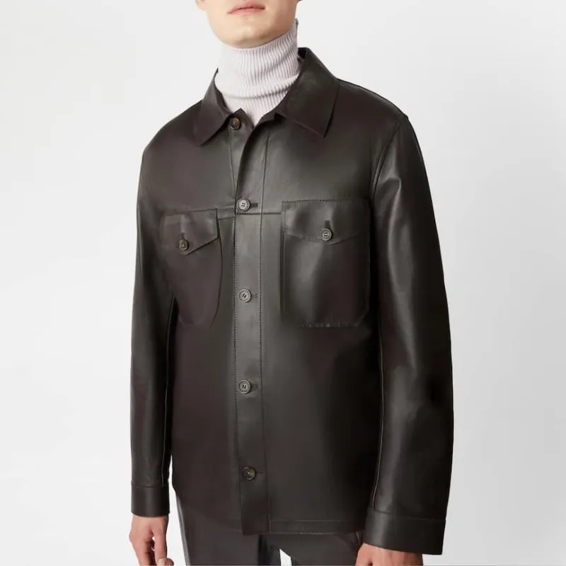 TOD'S Leather Jackets Men Dark Brown-5