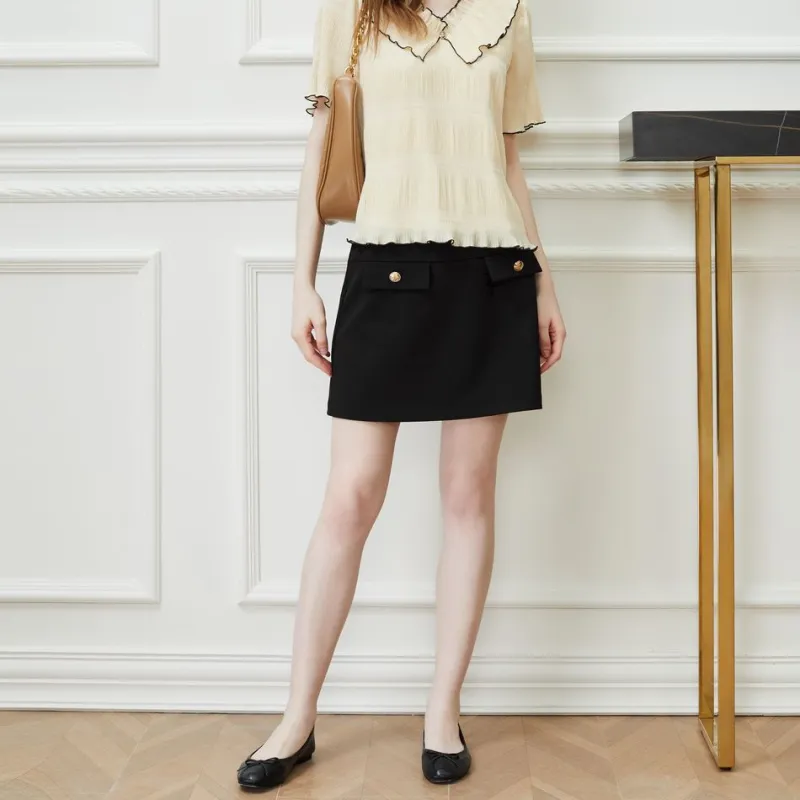 DKNY Casual Short Skirts Women's Black-1