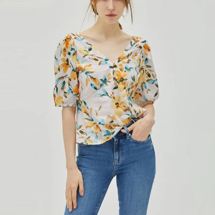 GAP Shirts Women's Yellow Floral-2