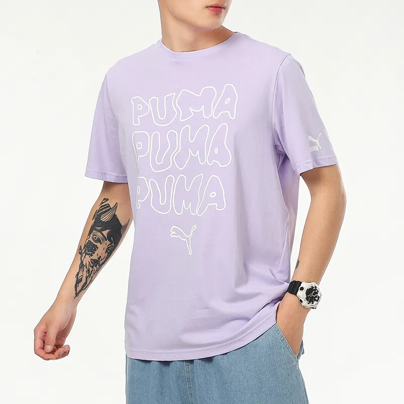 PUMA T Shirts Men Light Purple-3