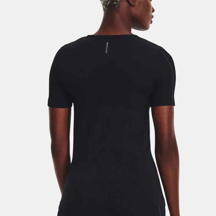 Under Armour RUSH Set in Sleeve T Shirt Women's Black-3