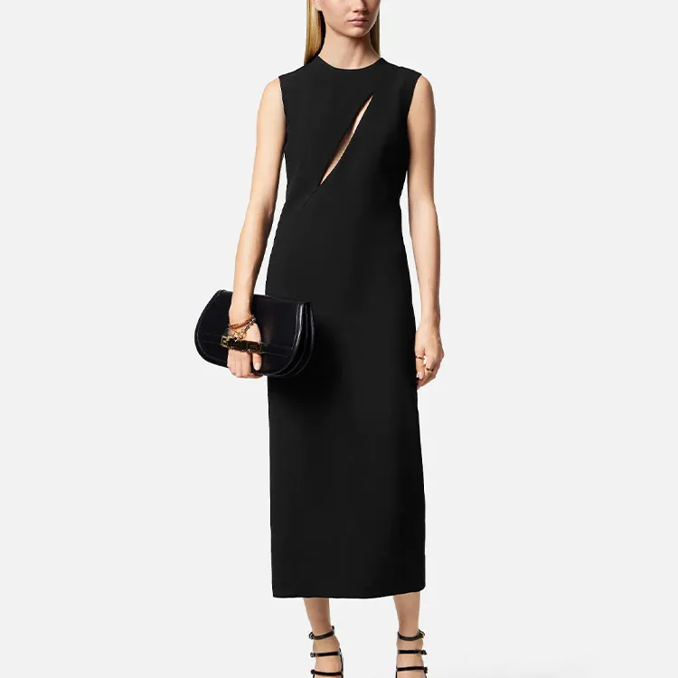 VERSACE Cut-Out Sleeveless Midi Dress-1