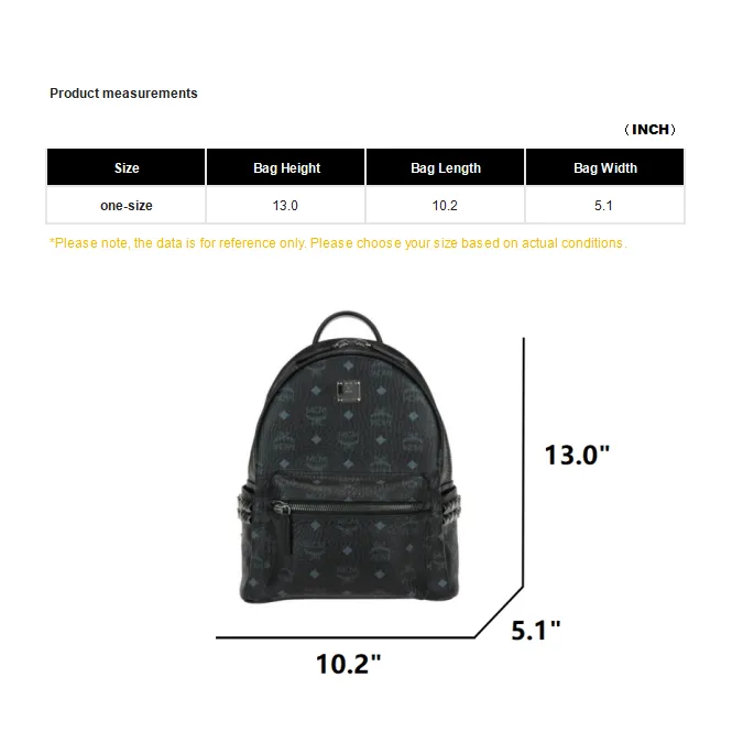MCM Stark Side Studs Backpack Small In Visetos Black-5