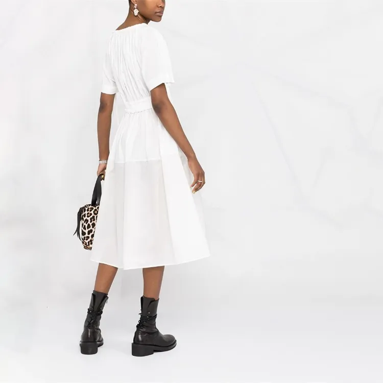 Moncler FW21 Short Sleeved Dresses Women's White-2