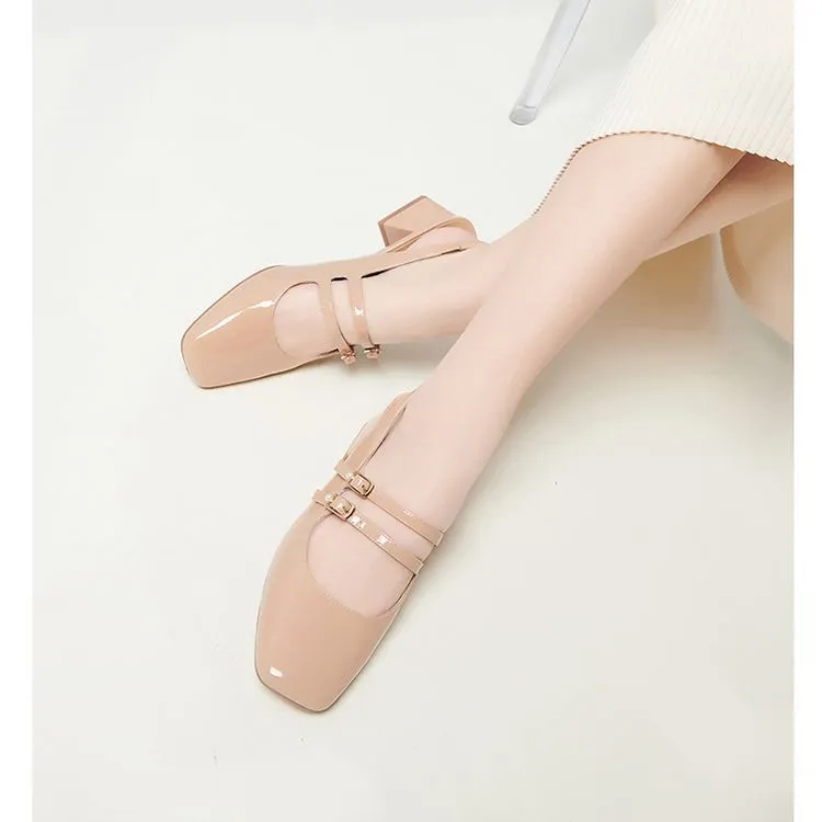 PT'SON Chunky Heel High Heels 4.5 Women's-2