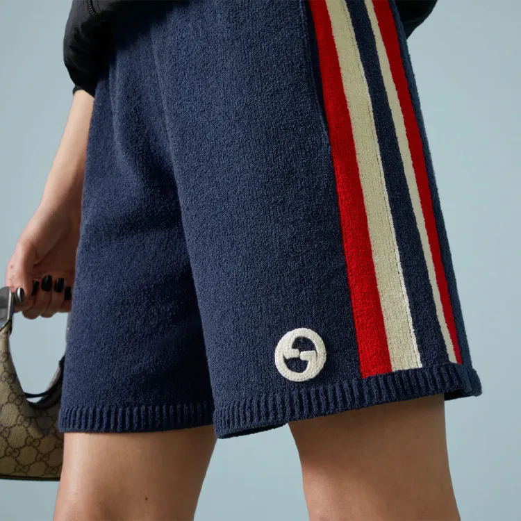 GUCCI Logo-patch Track Shorts-4