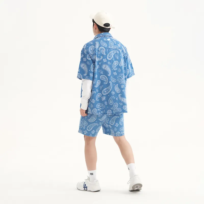 MLB New York Yankees Casual Shorts Men Light Blue-3