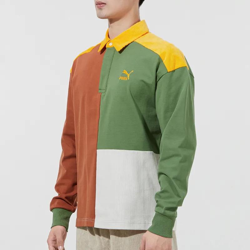 PUMA RETRO Polo Shirt Men's Yellow Earth Ochre-4