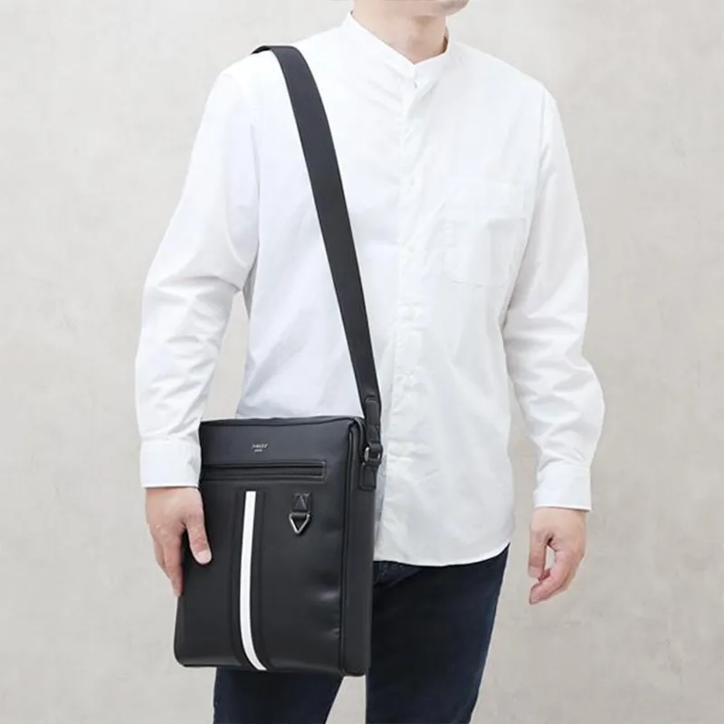 BALLY Artificial Leather Messenger Bag, Shoulder Bag, Crossbody Bag Men's Black-3