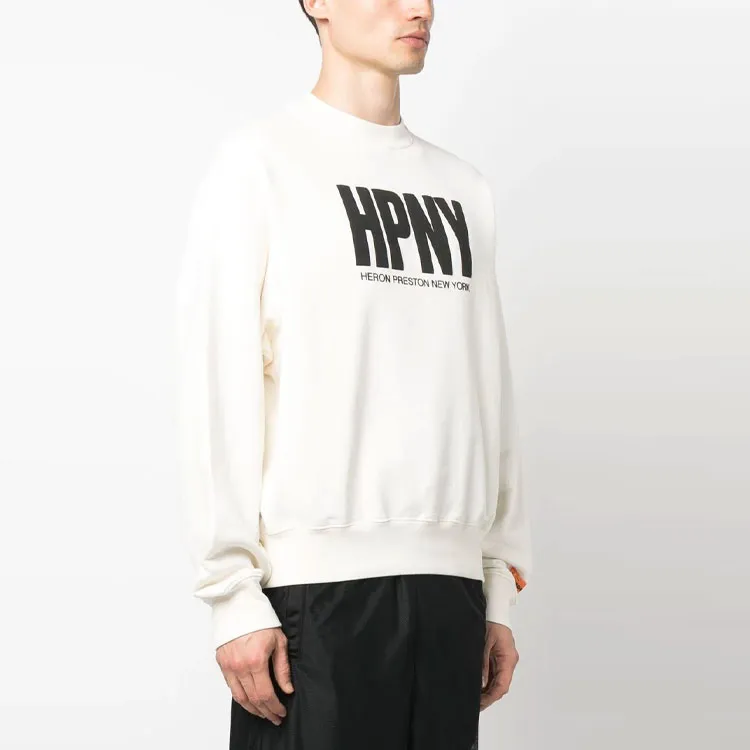 HERON PRESTON Logo Flocked Crewneck Sweatshirt-3