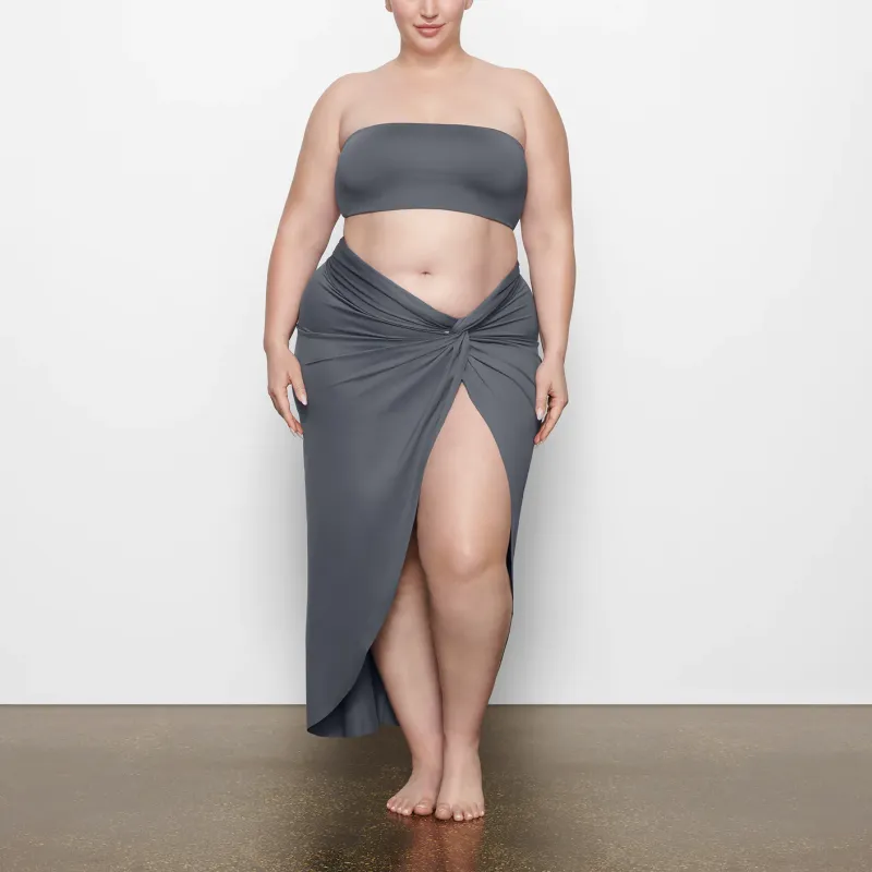Skims Swim Sarong Skirt Gunmetal-2