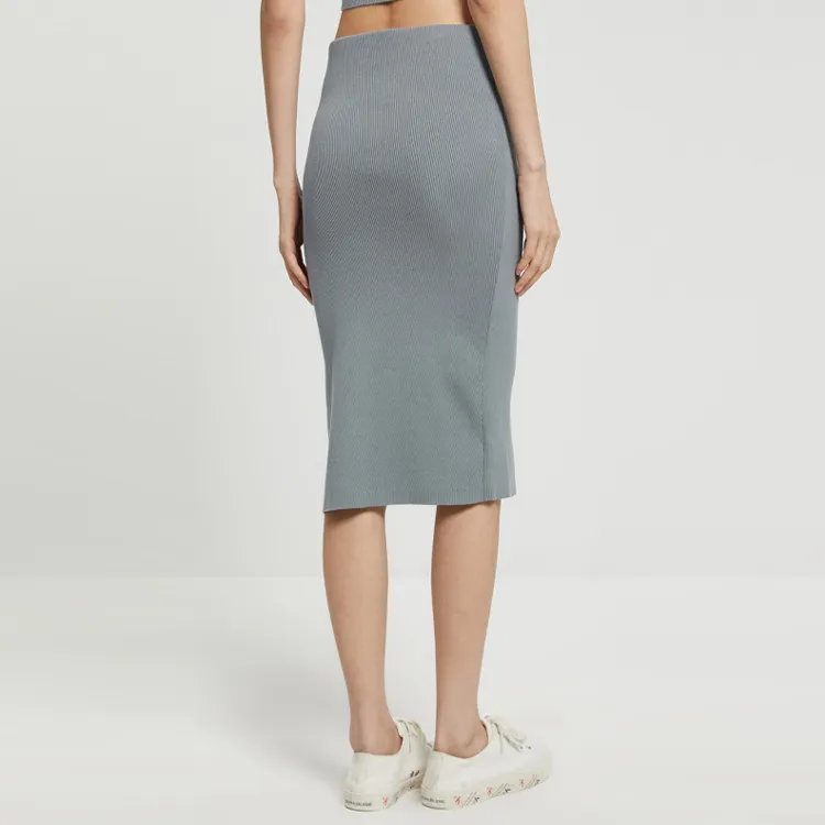 CK/Calvin Klein Knit Long Skirts Women's Gray-3