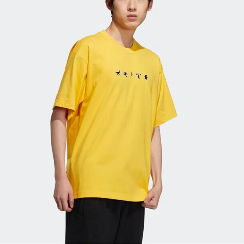 Adidas Originals Drop Shoulder Sleeve T Shirt Men's Yellow-3