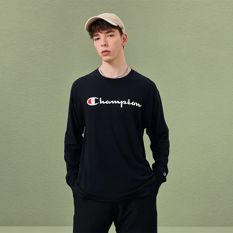 Champion Script Full Chest Logo Crewneck Sweatshirt-4